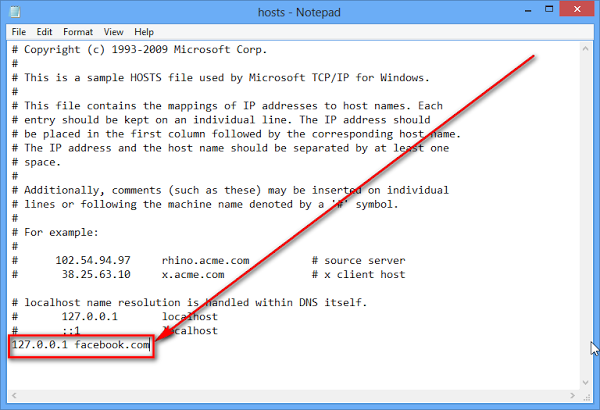 Block Facebook Using Hostfile